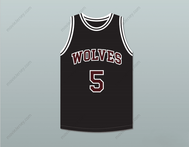 CUSTOM ANY Name Number HAKIM 5  HIGH SCHOOL BLACK BASKETBALL JERSEY Top Stitched S-6XL