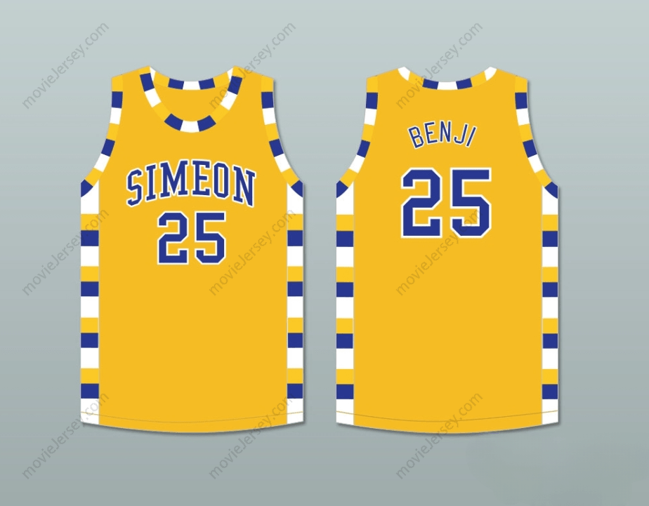 PERSONALIZA Cualquier Nombre Número BEN 'BENJI' WILSON 25 SIMEON CAREER ACADEMY WOLVERINES CAMISETA DE BALONCESTO ORO AMARILLO Parte Superior Cosida Tallas S-6XL