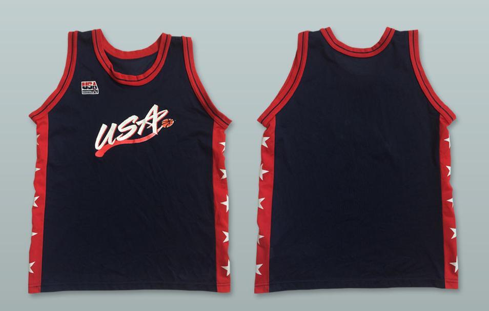 PERSONALIZADA Cualquier Nombre Número 1996 SELECCIÓN DE EE. UU. AZUL OSCURO BALONCESTO JERSEY JUGADOR Y NÚMERO PERSONALIZADO Costura Superior S-6XL