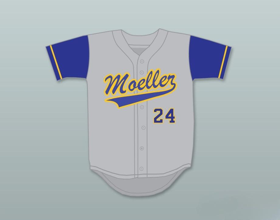 Camiseta de béisbol gris de los CRUSADERS de la escuela secundaria ARCHBISHOP de KEN GRIFFEY JR 24 con cualquier nombre y número personalizado, 3 costuras, tallas S-6XL