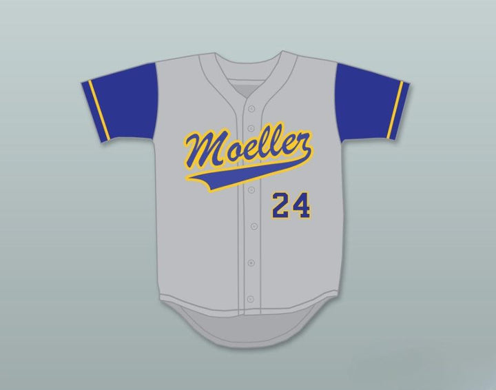 Camiseta de béisbol gris de los CRUSADERS de la escuela secundaria ARCHBISHOP de KEN GRIFFEY JR 24 con cualquier nombre y número personalizado, 3 costuras, tallas S-6XL