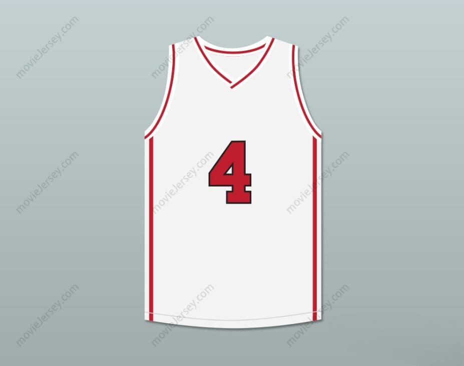 PERSONALIZAR Cualquier Nombre Número GERRARD 4 CAMISETA DE BALONCESTO BLANCA HIGH SCHOOL MUSICAL SKIT MADTV Costuras Reforzadas Tallas S-6XL