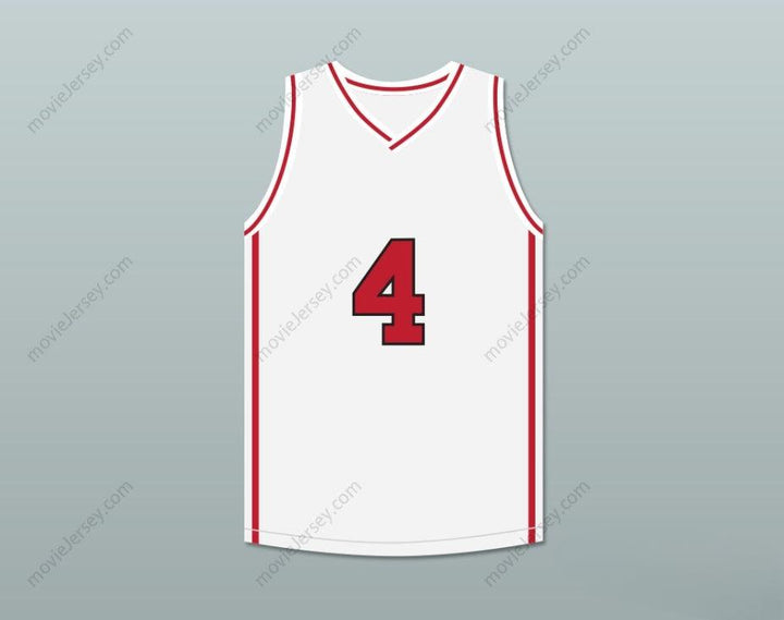 PERSONALIZAR Cualquier Nombre Número GERRARD 4 CAMISETA DE BALONCESTO BLANCA HIGH SCHOOL MUSICAL SKIT MADTV Costuras Reforzadas Tallas S-6XL