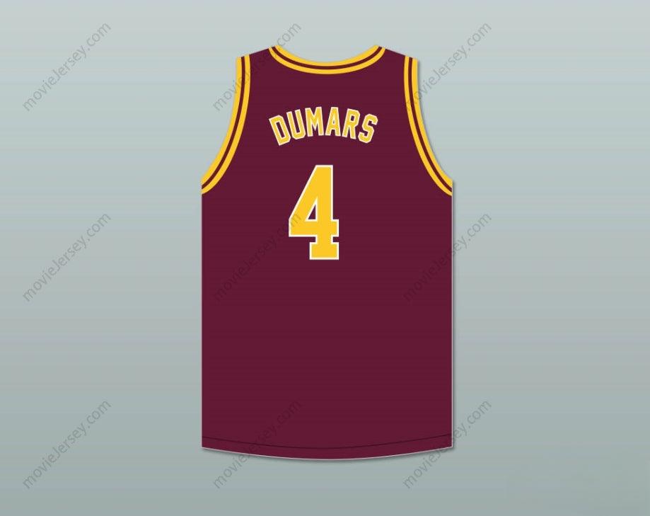 PERSONALIZAR cualquier nombre número JOE DUMARS 4 CAMISETA DE BALONCESTO CENTRAL HIGH SCHOOL CHIEFS MAROON 2 cosida S-6XL