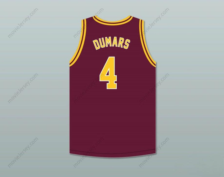 PERSONALIZAR cualquier nombre número JOE DUMARS 4 CAMISETA DE BALONCESTO CENTRAL HIGH SCHOOL CHIEFS MAROON 2 cosida S-6XL