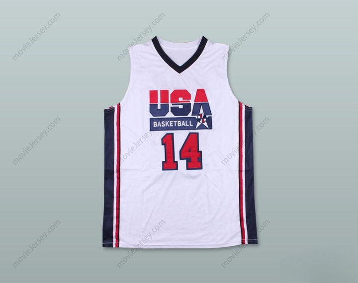 PERSONALIZADO Cualquier Nombre Número CHARLES BARKLEY 14 USA CAMISETA BALONCESTO CASA Bordado S-6XL