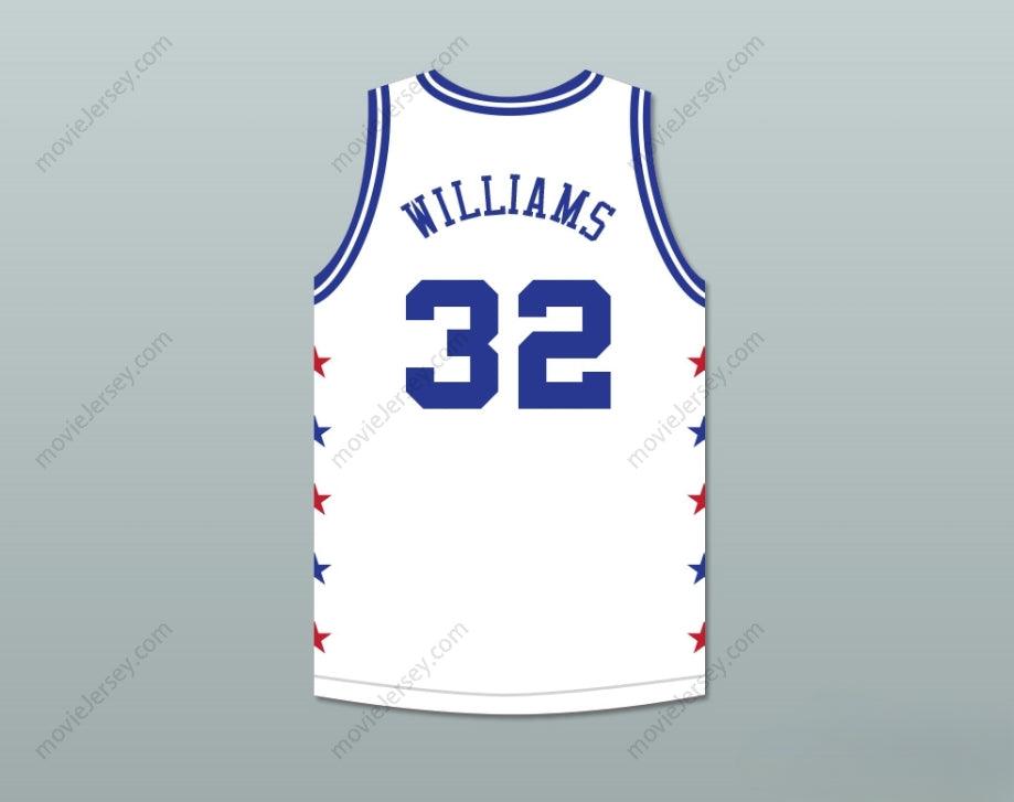 CAMISETA DE BALONCESTO BLANCA PERSONALIZADA CUALQUIER Nombre Número HERB WILLIAMS 32 MAGIC JOHNSON ALL STAR GAME 1989 EVENTO BENÉFICO MIDSUMMER NIGHT'S MAGIC con costuras superiores S-6XL