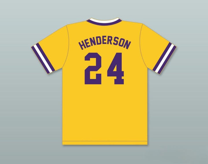 Personalizado Cualquier Nombre Número RICKY HENDERSON 24 ESCUELA TÉCNICA SUPERIOR BULLDOGS CAMISETA DE BÉISBOL AMARILLA 2 Cosida Tallas S-6XL
