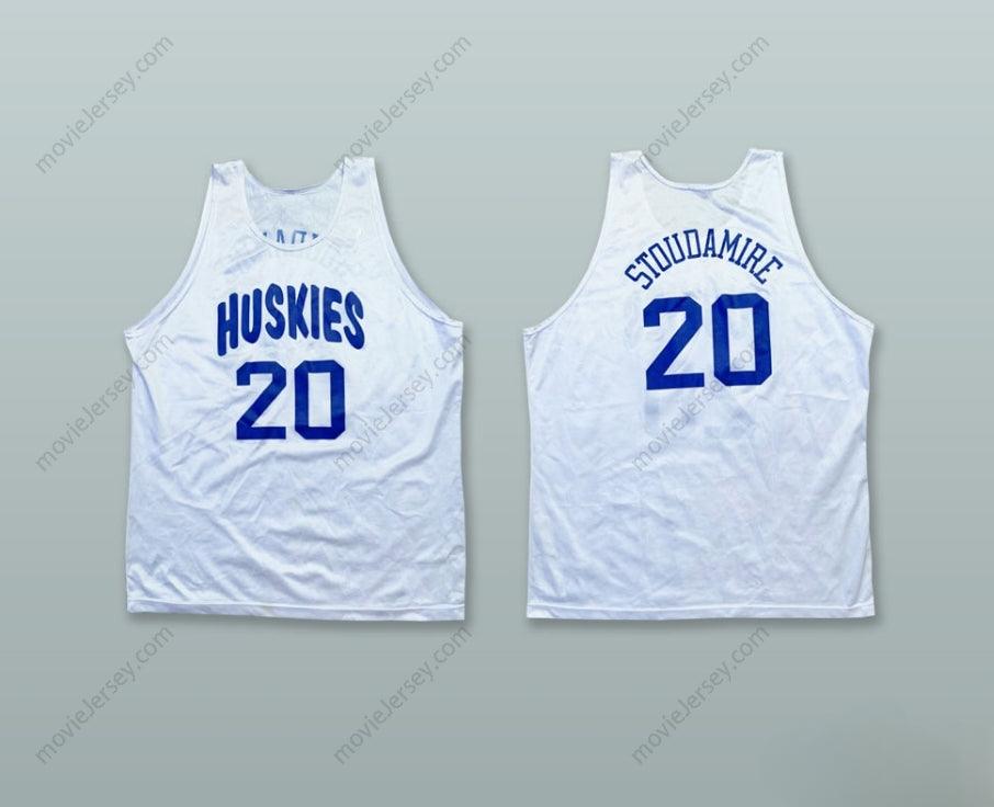 PERSONALIZA cualquier Nombre Número AMAR'E STOUDEMIRE 20 HUSKIES CAMISETA DE BALONCESTO BLANCA Parte Superior Cosida S-6XL
