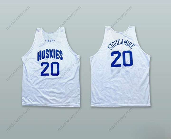 PERSONALIZA cualquier Nombre Número AMAR'E STOUDEMIRE 20 HUSKIES CAMISETA DE BALONCESTO BLANCA Parte Superior Cosida S-6XL
