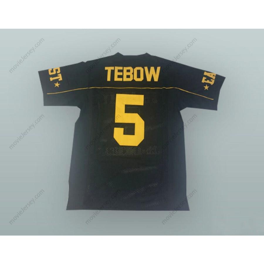 PERSONALIZA Cualquier Nombre Número TIM TEBOW 5 U.S. ARMY HIGH SCHOOL ALL-AMERICAN EAST BLACK Camiseta de Fútbol con Costura Superior Tallas S-6XL