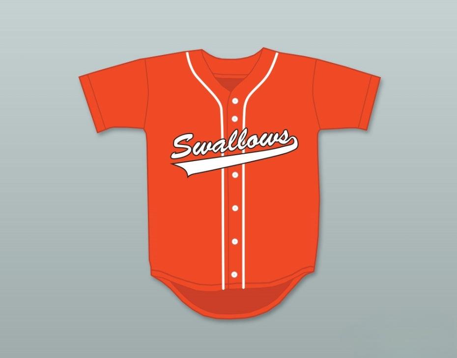 Camiseta de béisbol naranja EHREN MCGHEHEY 28 SWALLOWS PLAY BALL personalizada con cualquier nombre y número, bordada, tallas S-6XL