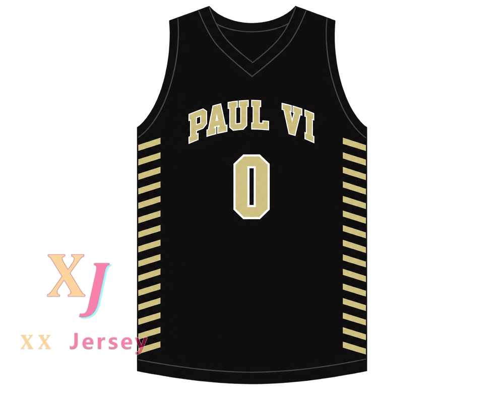 Custom Trevor Keels 0 Paul VI Catholic High School Panthers Black Basketball Jersey