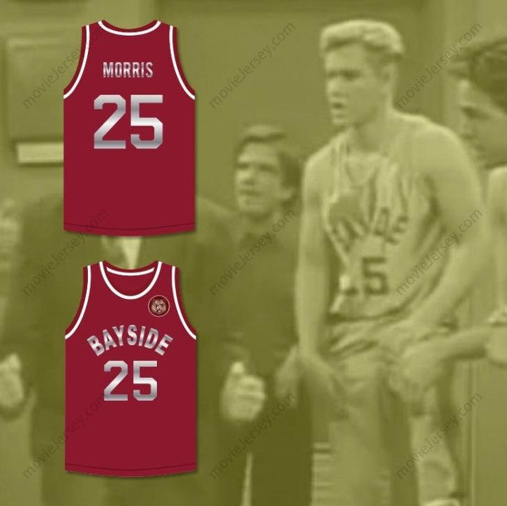 PERSONALIZADO Cualquier Nombre Número SALVADOS POR LA CAMPANA ZACK MORRIS 25 BAYSIDE TIGERS CAMISETA DE BALONCESTO GRANATE INCLUYE PARCHE DE TIGRE Costura Superior S-6XL