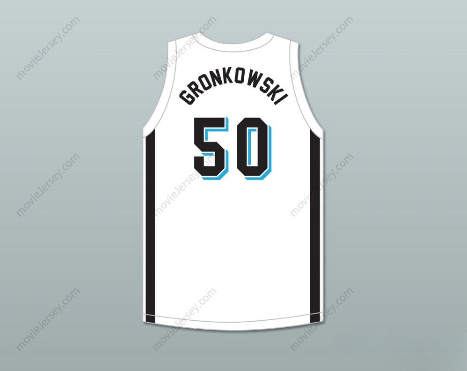 CAMISETA DE BALONCESTO BLANCA "WOLVERINES" DEL INSTITUTO HILLS DE ROB GRONKOWSKI #50, CON CUALQUIER NOMBRE Y NÚMERO PERSONALIZADOS, TALLAS S-6XL, CON DOBLE COSTURA SUPERIOR