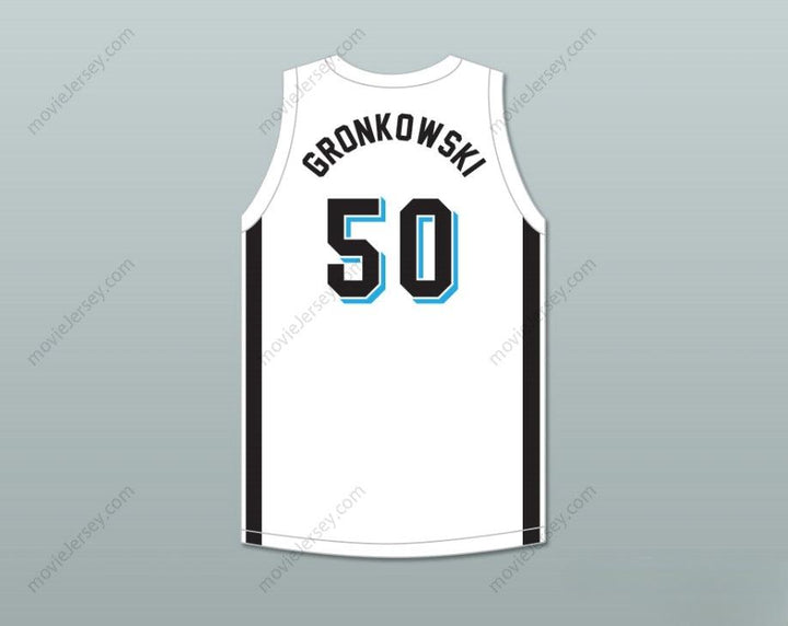 CAMISETA DE BALONCESTO BLANCA "WOLVERINES" DEL INSTITUTO HILLS DE ROB GRONKOWSKI #50, CON CUALQUIER NOMBRE Y NÚMERO PERSONALIZADOS, TALLAS S-6XL, CON DOBLE COSTURA SUPERIOR