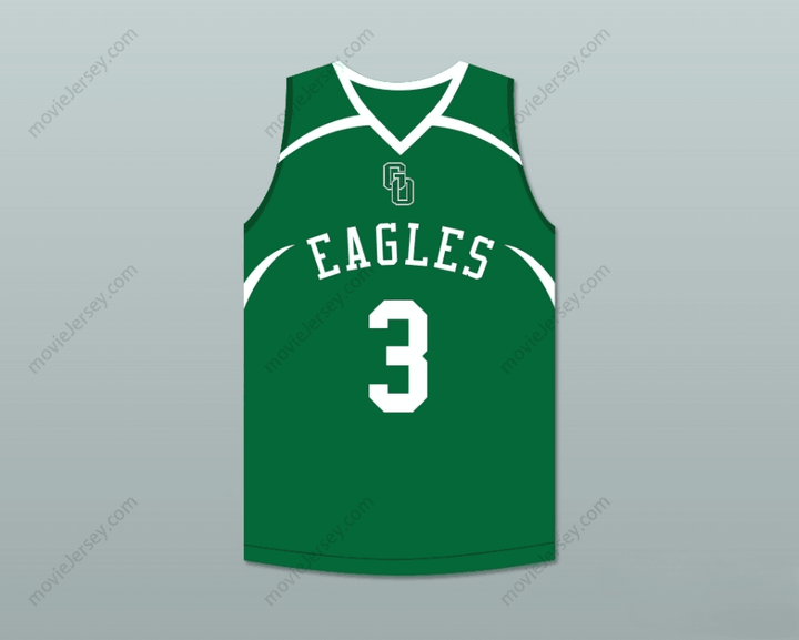 PERSONALIZA Cualquier Nombre Número CJ MCCOLLUM 3 GLENOAK HIGH SCHOOL ORO VERDE CAMISETA DE BALONCESTO Cosida S-6XL