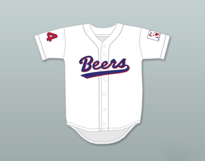 Personalizado cualquier nombre número JOE COOPER 44 BEERS BASEKETBALL camiseta de béisbol blanca con costuras tallas S-6XL
