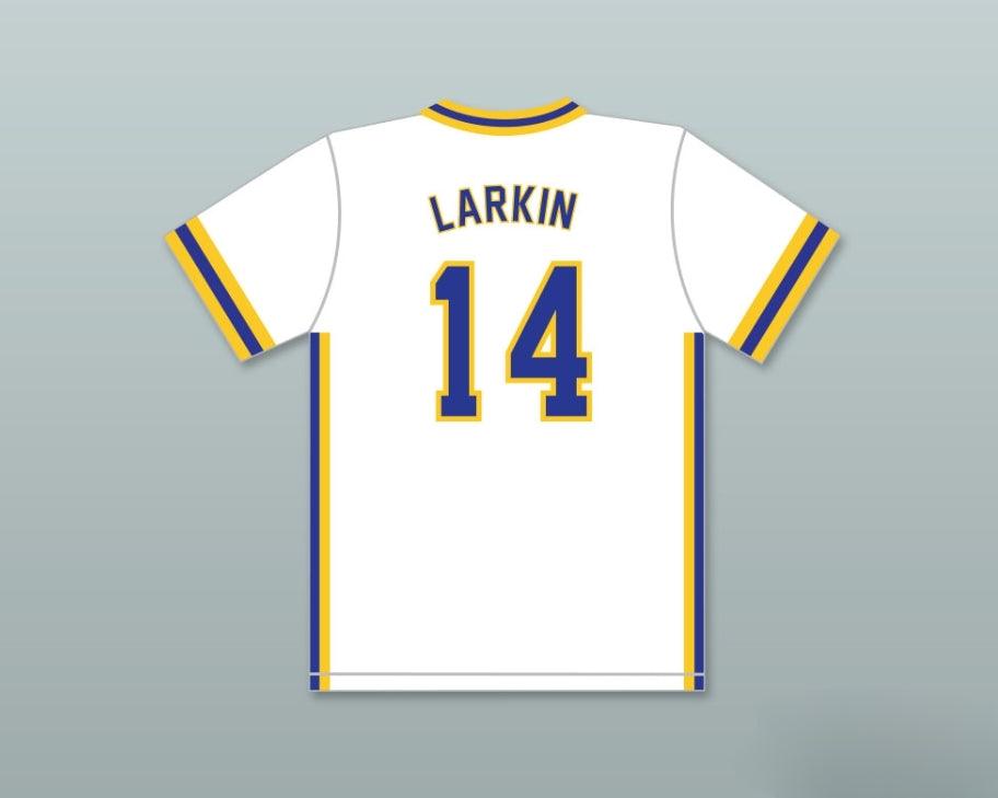 Camiseta de béisbol blanca con nombre y número personalizados BARRY LARKIN 14 ARCHBISHOP HIGH SCHOOL CRUSADERS, doble costura superior, tallas S-6XL