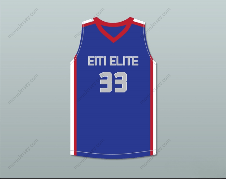 CAMISETA DE BALONCESTO AZUL ELITE AAU TACKO FALL 33 CUALQUIER Nombre Número PERSONALIZADA Cada 1 Enseña 1 Cosido doble S-6XL