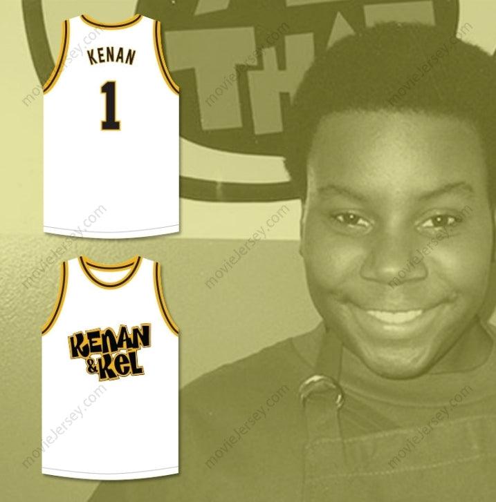 PERSONALIZA CUALQUIER Nombre Número KENAN THOMPSON 1 CAMISETA DE BALONCESTO BLANCA KENAN & KEL 2 Tallas de la S a la 6XL con Costura Superior