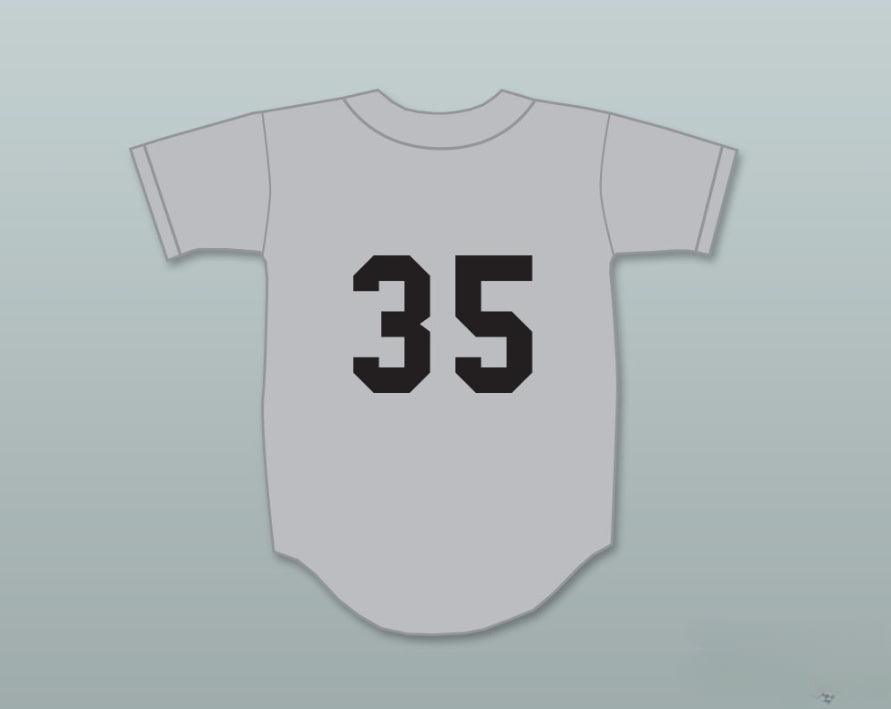 Camiseta de béisbol gris personalizada con cualquier nombre y número RICHARD PRYOR MONTY BREWSTER 35 BREWSTER'S MILLIONS con costuras superiores S-6XL