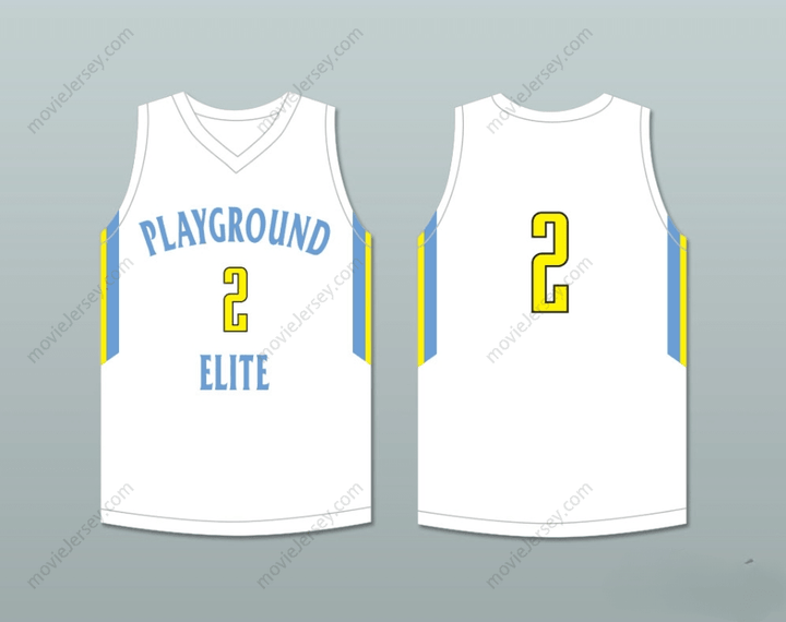 CUSTOM ANY Name Number PLAYER 2 PLAYGROUND ELITE  WHITE BASKETBALL JERSEY Top Stitched S-6XL
