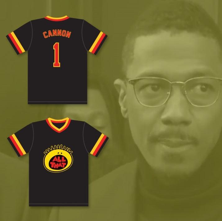Camiseta de béisbol negra NICK CANNON 1 ALL THAT con nombre y número personalizados, cosida S-6XL