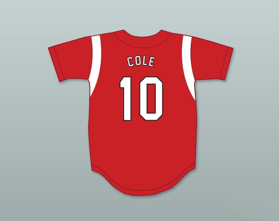 Personalizado Cualquier Nombre Número GERRIT COLE 10 LUTHERAN HIGH SCHOOL OF ORANGE COUNTY LANCERS CAMISETA DE BÉISBOL ROJA 2 Costuras Dobles S-6XL