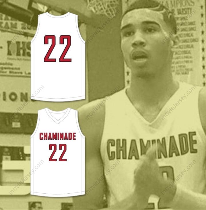Personalizado CUALQUIER Nombre Número JAYSON TATUM 22 CHAMINADE COLLEGE PREPARATORY SCHOOL RED DEVILS CAMISETA DE BALONCESTO BLANCA 1 Parte superior Cosida S-6XL