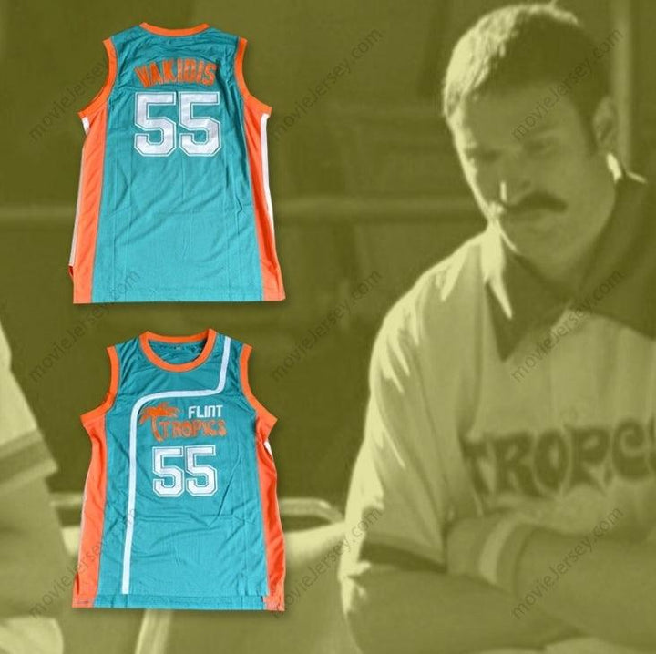 PERSONALIZADO Cualquier Nombre Número VAKIDIS 55 FLINT TROPICS CAMISETA BALONCESTO TURQUESA SEMI PRO Costura Superior S-6XL