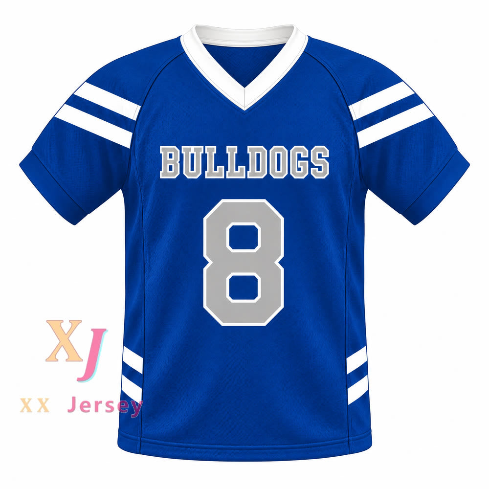 CAMISETA DE FÚTBOL PERSONALIZADA CUALQUIER Nombre Número TROY DIXON 8 BULLDOGS ESCUELA Cosida Tallas S-6XL