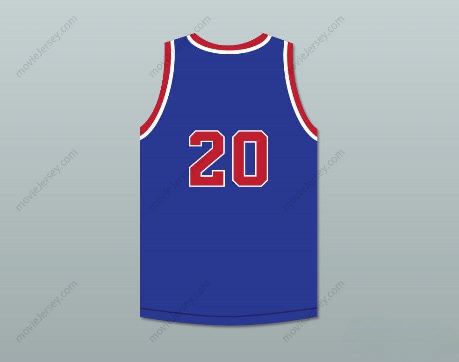 CAMISETA DE BALONCESTO AZUL BORDADA CON CUALQUIER Nombre y Número PERSONALIZADO BOBBY MCDERMOTT 20 FORT WAYNE ZOLLNER Tallas S-6XL