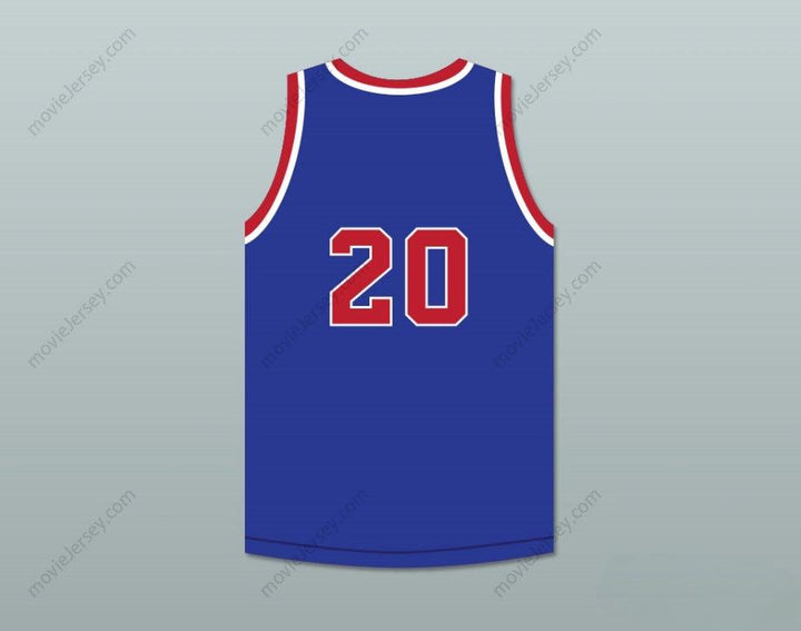 CAMISETA DE BALONCESTO AZUL BORDADA CON CUALQUIER Nombre y Número PERSONALIZADO BOBBY MCDERMOTT 20 FORT WAYNE ZOLLNER Tallas S-6XL