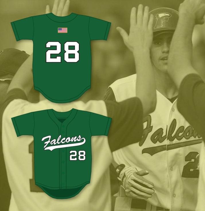 Custom Any Name Number JD MARTINEZ 28 CHARLES W. FLANAGAN HIGH SCHOOL FALCONS GREEN BASEBALL JERSEY 1 Top Stitched S-6XL