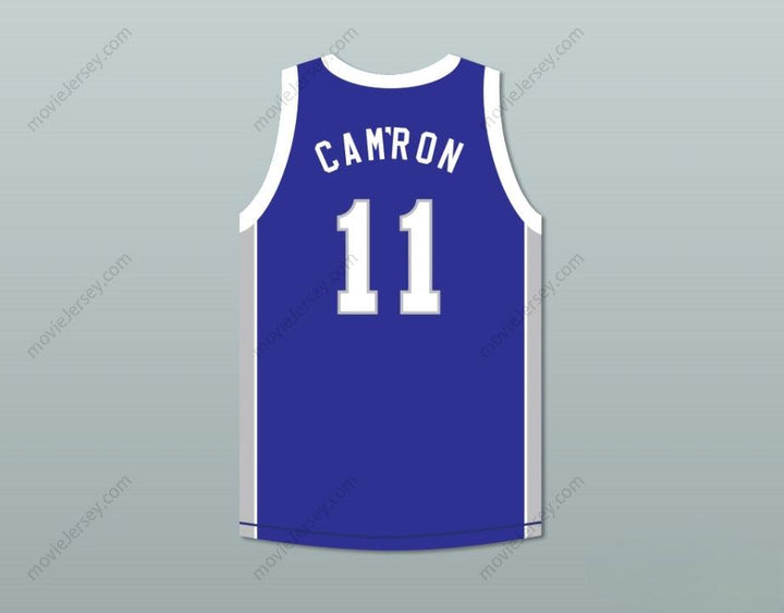 CAMISETA DE BALONCESTO AZUL BORDADA DE LOS RAMS CON EL NOMBRE Y NÚMERO QUE DESEE DEL RAPERO CAM'RON 11 CENTRAL Tallas S-6XL