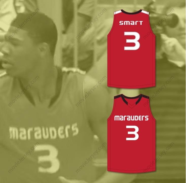 CUSTOM ANY Name Number MARCUS SMART 3 EDWARD S. MARCUS HIGH SCHOOL MARAUDERS RED BASKETBALL JERSEY 2 Top Stitched S-6XL