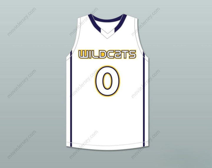 CAMISETA DE BALONCESTO PERSONALIZADA (cualquier nombre/número) JAYLEN BROWN 4 WHEELER HIGH SCHOOL WILDCATS BLANCA, 2 costuras superiores, S-6XL