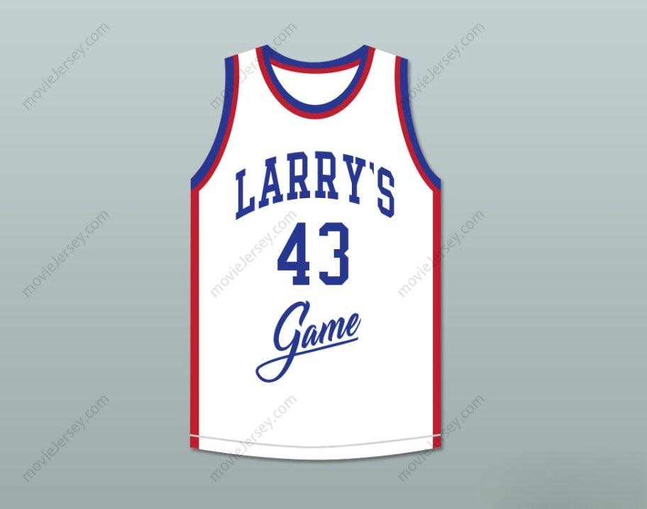 PERSONALIZADO Cualquier Nombre Número JACK SIKMA 43 LA CAMISETA DE BALONCESTO BLANCA DE LARRY PARA EL EVENTO BENÉFICO DE 1988 Parte superior cosida S-6XL
