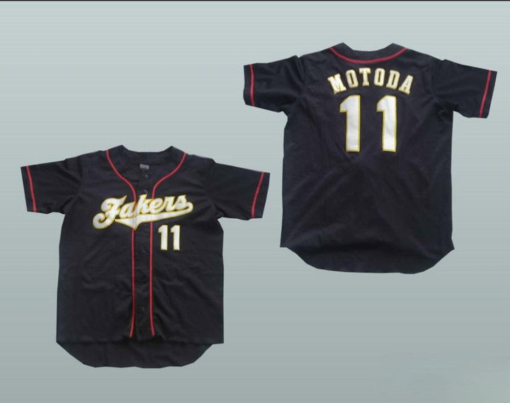 Camiseta de béisbol L. MOTODA FAKERS personalizada con cualquier nombre o número, NUEVA, costuras de primera calidad, tallas S-6XL