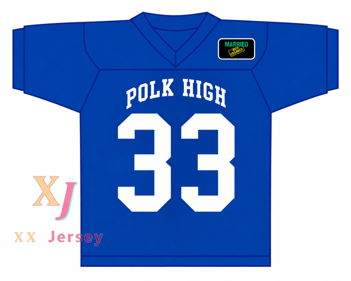 Custom Al Bundy 33 Polk High Blue Football Jersey