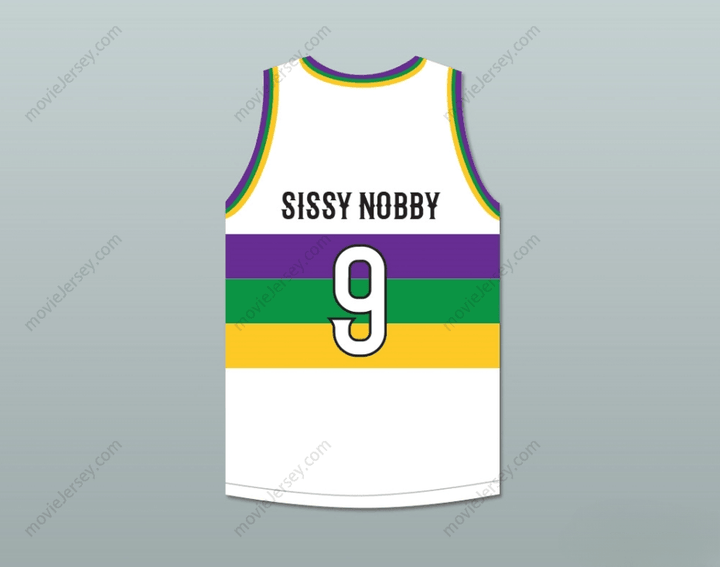 CUSTOM ANY Name Number SISSY NOBBY 9 NOLA BOUNCE WHITE BASKETBALL JERSEY Top Stitched S-6XL