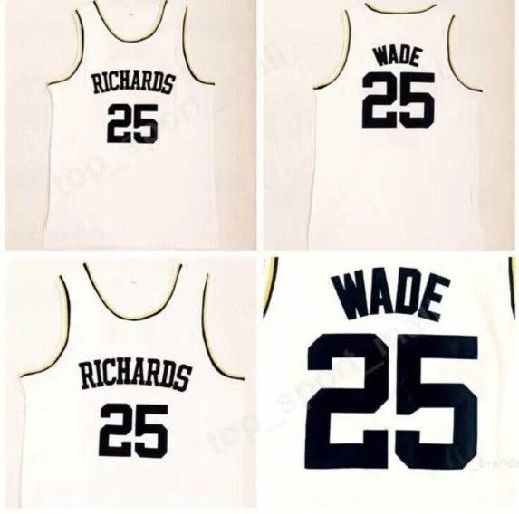 Custom Any Name Number WADE 3 High School Basketball Jersey  Top Stitched S-6XL