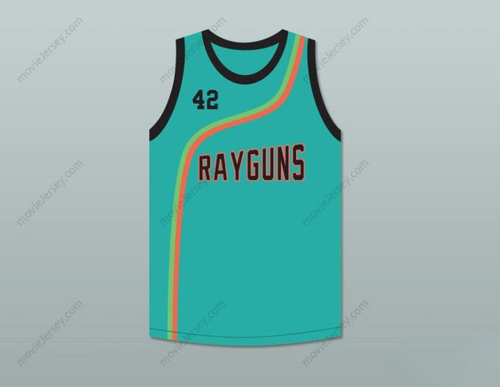 CUSTOM ANY Name Number JERRY STACKHOUSE 42 ROSWELL RAYGUNS TEAL BASKETBALL JERSEY Top Stitched S-6XL