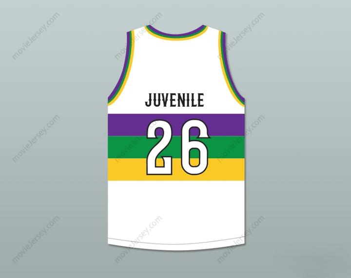 PERSONALIZA CUALQUIER Nombre Número JUVENIL 26 NOLA BOUNCE BALONCESTO BLANCO Camiseta Superior Cosida S-6XL