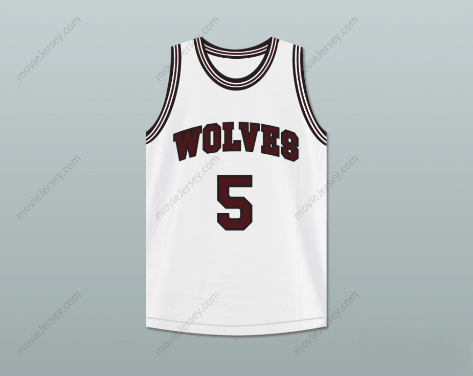 CUSTOM ANY Name Number HAKIM 5  HIGH SCHOOL WHITE BASKETBALL JERSEY Top Stitched S-6XL