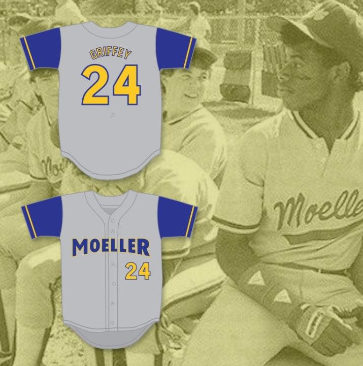 Camiseta de béisbol gris KEN GRIFFEY JR 24 ARZOBISPO CRUSADERS de instituto, personalizada con cualquier nombre y número, 6 costuras superiores, tallas S-6XL