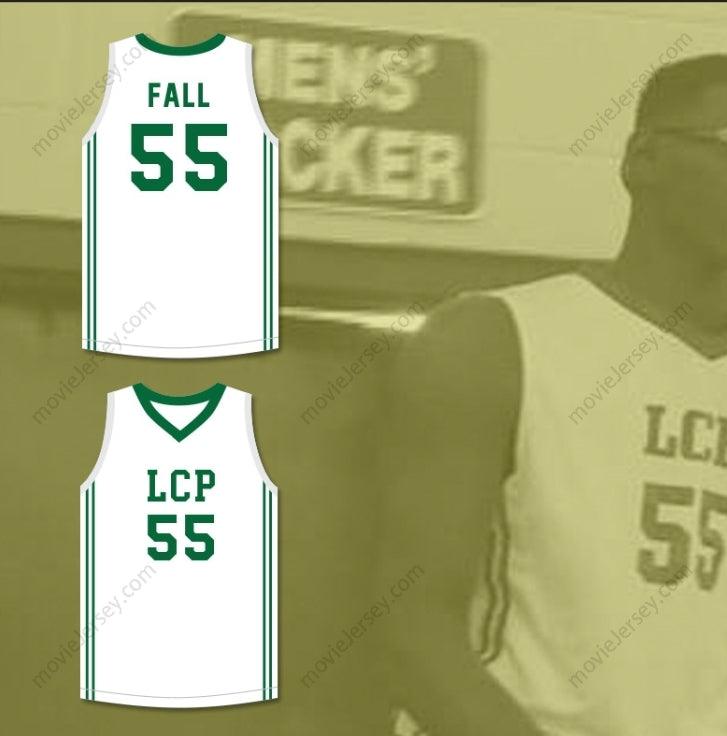 PERSONALIZADO Cualquier Nombre Número TACKO FALL 55 CAMISETA DE BALONCESTO BLANCA Parte Superior Cosida S-6XL