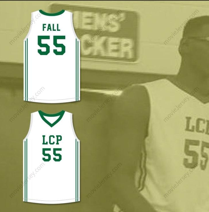 PERSONALIZADO Cualquier Nombre Número TACKO FALL 55 CAMISETA DE BALONCESTO BLANCA Parte Superior Cosida S-6XL