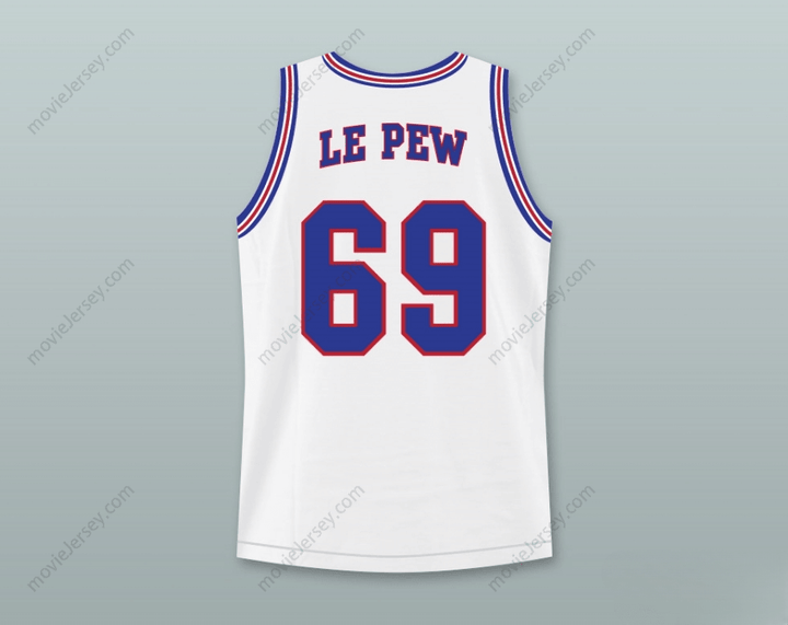 CUSTOM ANY Name Number SPACE JAM PEPÉ LE PEW 69 TUNE SQUAD BASKETBALL JERSEY WITH PEPÉ LE PEW PATCH Top Stitched S-6XL